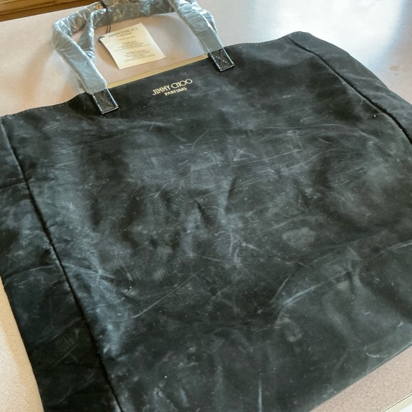 Jimmy Choo Black Suede woman’s tote Bag NWT black brushed velvet with wrinkles. - Picture 3 of 4